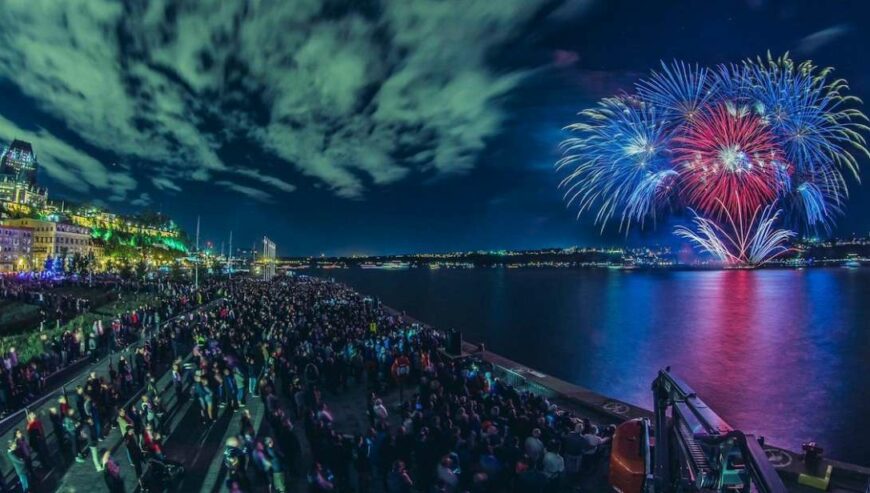 Spectacle de feux d’artifice : Siège réservé avec boissons ( Québec)